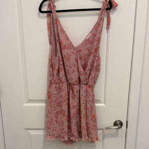 Pink Lily Blush and Coral Floral Romper